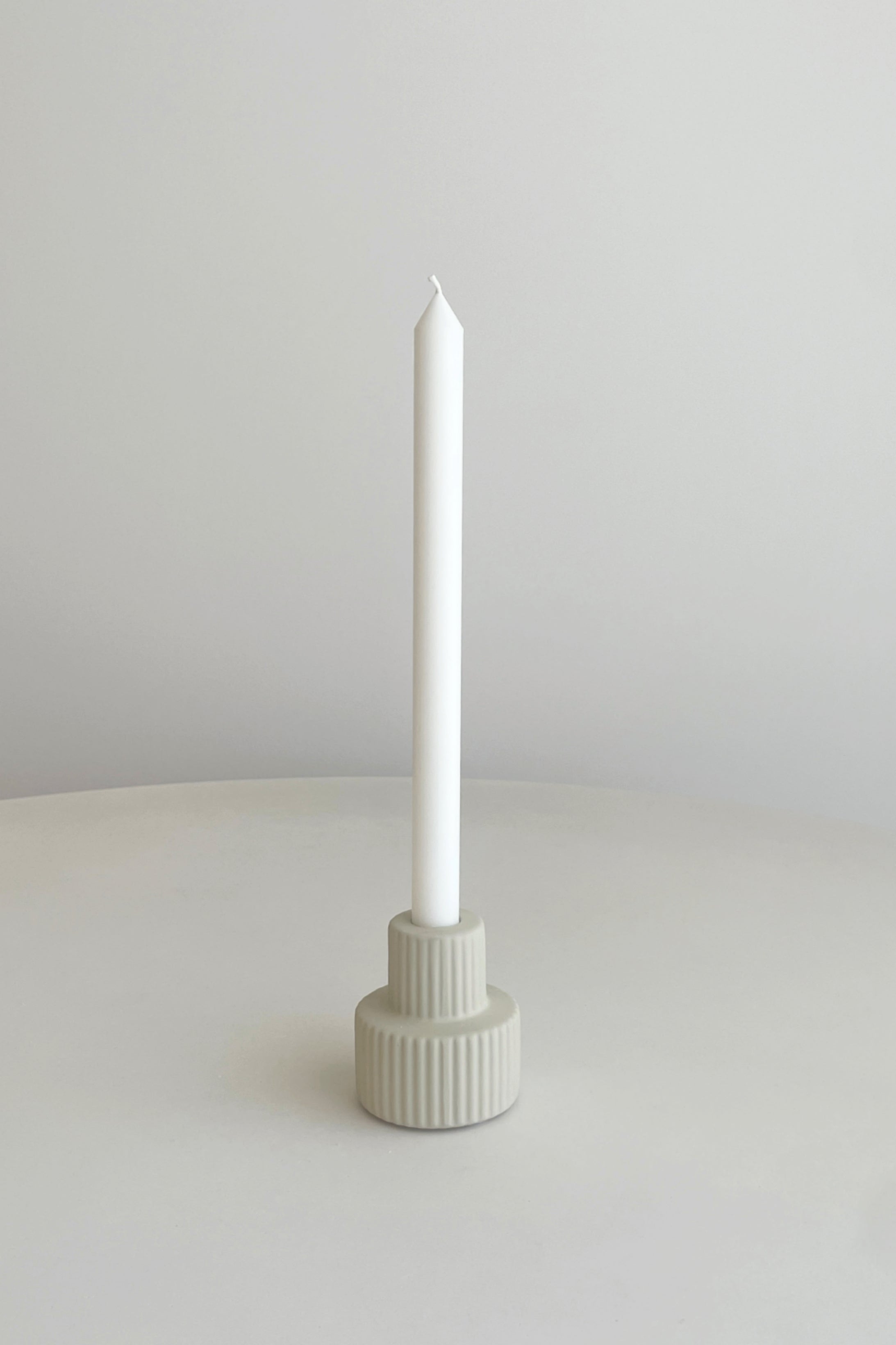 Ceramic Ribbed Taper Candle Holder